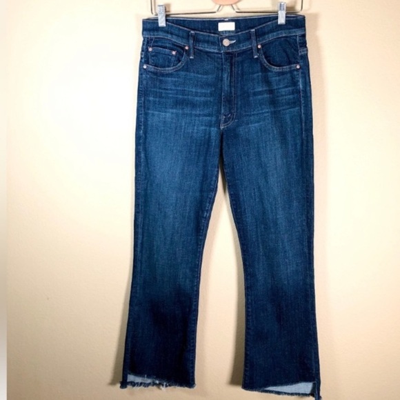 MOTHER INSIDER CROP STEP FRAY IN NOT ROUGH ENOUGH HIGH WAISTED KICK FLARE SZ 25 - Picture 4 of 16